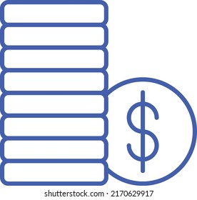 Coins vector icon. Can be used for printing, mobile and web applications.