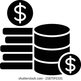 Icono vectorial de monedas. Se puede usar para imprimir, móviles y aplicaciones web.