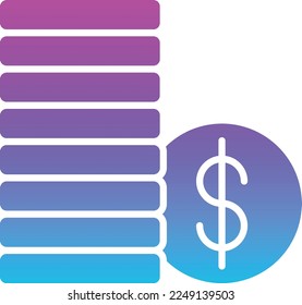 Coins vector icon. Can be used for printing, mobile and web applications.