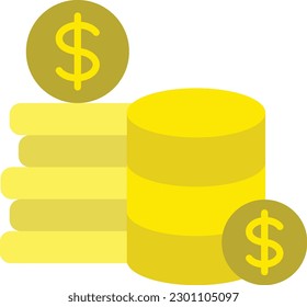 Icono vectorial de monedas. Se puede usar para imprimir, móviles y aplicaciones web.