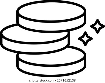 Coins vector icon. Can be used for printing, mobile and web applications.