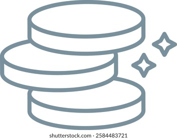 Coins vector icon. Can be used for printing, mobile and web applications.