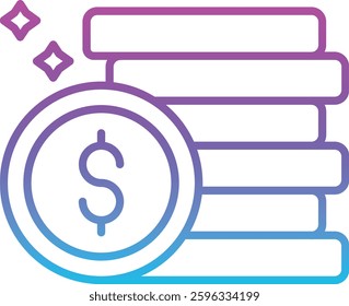Coins vector icon. Can be used for printing, mobile and web applications.