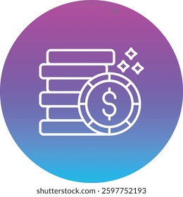 Coins vector icon. Can be used for printing, mobile and web applications.