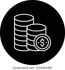 Coins vector icon. Can be used for printing, mobile and web applications.