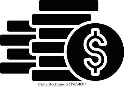 Coins vector icon. Can be used for printing, mobile and web applications.