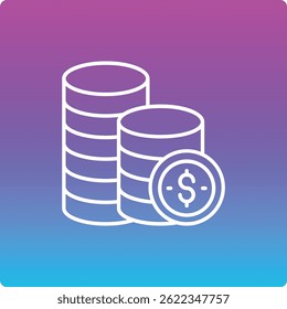 Icono de Vector de monedas. Se puede utilizar para aplicaciones de impresión, móviles y de Web.