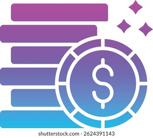 Icono de Vector de monedas. Se puede utilizar para aplicaciones de impresión, móviles y de Web.