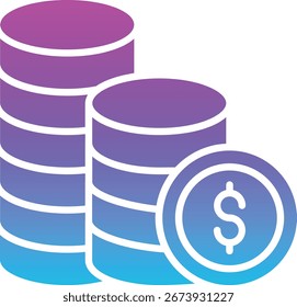 Icono de Vector de monedas. Se puede utilizar para aplicaciones de impresión, móviles y de Web.