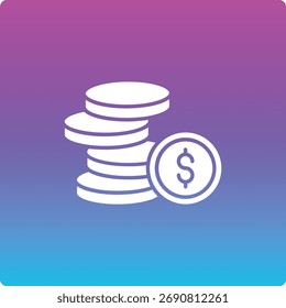 Coins vector icon. Can be used for printing, mobile and web applications.