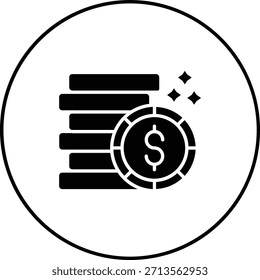 Coins vector icon. Can be used for printing, mobile and web applications.