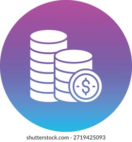 Icono de Vector de monedas. Se puede utilizar para aplicaciones de impresión, móviles y de Web.