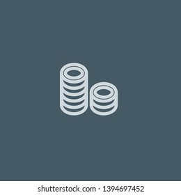 Coins vector icon. Coins concept stroke symbol design. Thin graphic elements vector illustration, outline pattern for your web site design, logo, UI. EPS 10.