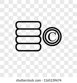 Coins vector icon isolated on transparent background, Coins logo concept