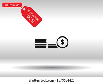 Coins vector icon , lorem ipsum Flat design