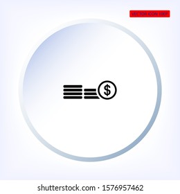Coins vector icon , lorem ipsum Flat design