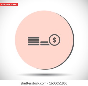 Coins vector icon , lorem ipsum Flat design
