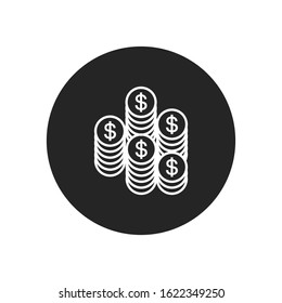 Coins vector icon in modern design style for web site and mobile app