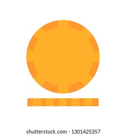 Coins vector icon. Vector money symbol. Vector flat illustration isolated on white background