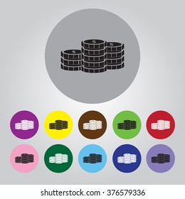 Coins vector Icons.