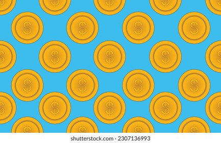 coins vector illustration flat laying gold coins isolated background color