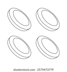 Coins vector illustration, gold silver badges game coins