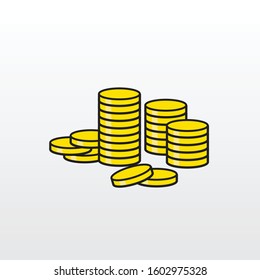 coins vector illustration,  many coins