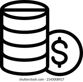 monedas Ilustración vectorial sobre un fondo transparente.Símbolos de calidad premium.Icono vectorial de trazo para concepto y diseño gráfico.