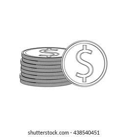 coins , Vector illustration over white background