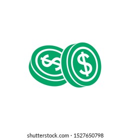 Coins vector illustration.coins icon in flat style.