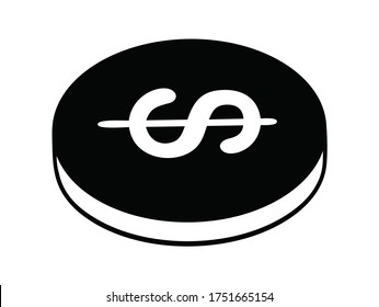 Vector de monedas aislado en blanco, ilustración de símbolo de finanzas