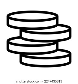 Coins Vector Line Icon Design