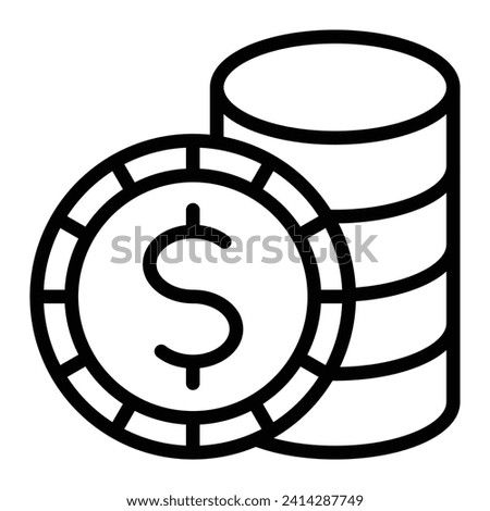 Coins Vector Line Icon Design