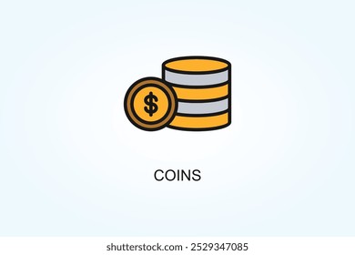 Ilustración de símbolo de signo de Vector o logotipo de monedas