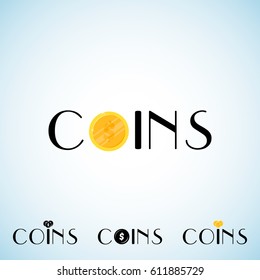 Coins vector logo template