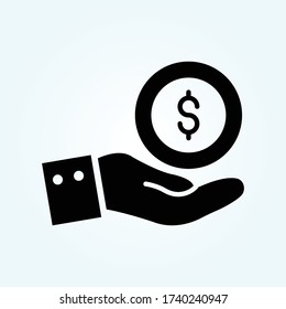 coins Vector Solid style illustration. Startup and New Business symbol icon. EPS 10