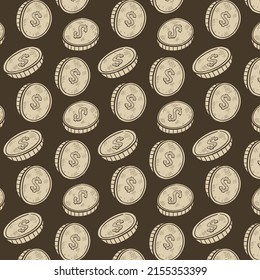 
Coins Vintage Seamless pattern for bussiness