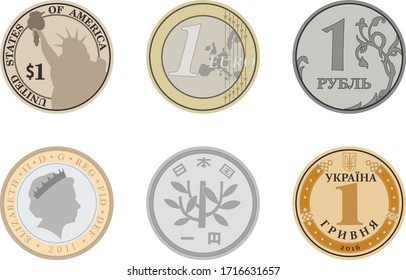 Coins of the world's countries.
