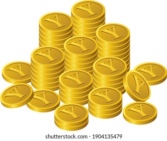 Coins written as Y are stacked