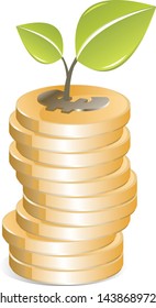 Coins,money isolated on white background. illustration vector