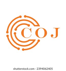 COJ letter design. COJ letter technology logo design on white background. COJ Monogram logo design for entrepreneur and business