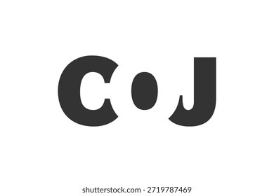 Design do logotipo COJ. Letra inicial C O J estilo de fonte em negrito para start-ups de tecnologia, consultoria, marca corporativa. Nome criativo da empresa, manchetes identidade tipográfica, logotipo moderno. Ilustração vetorial.
