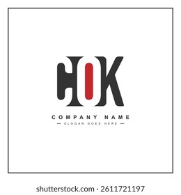 COK Initial Letter Logo - Simple Monogram Logo