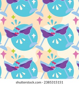 Cokctail glasses pattern background Vector