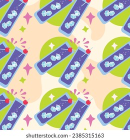 Cokctail glasses pattern background Vector