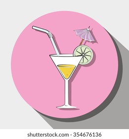 Cokctail night life graphic design, vector illustration 