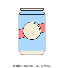 Coke can icon vector illustration in lineal color style perfect for sport, energy, drink theme and the like
