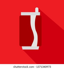 Coke illustration in kitchen context, flat vector minimal design.