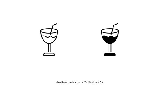 coketail icon with white background vector stock illustration