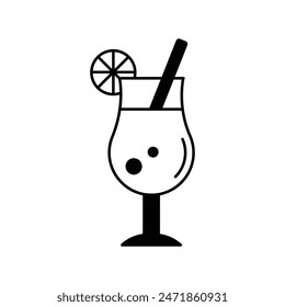 coketail icon with white background vector stock illustration